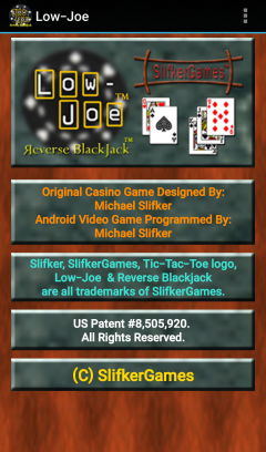 Low-Joe Main Menu